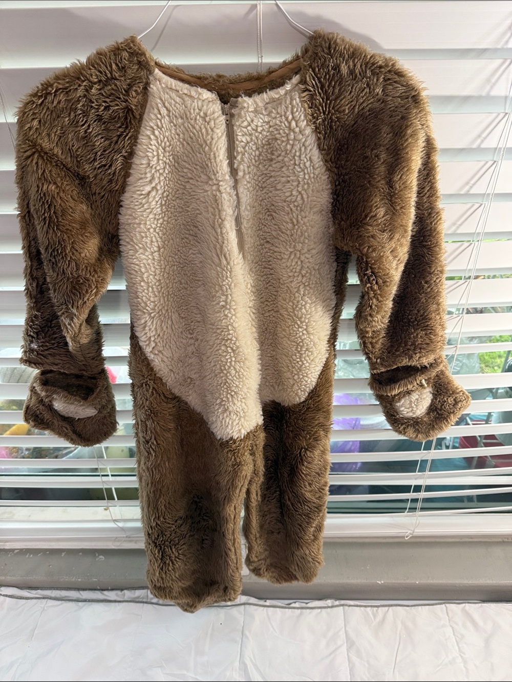 Cozy Faux Fur Brown and Cream One-Piece custom hand made